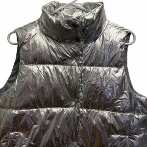 Evereve Silver Metallic Puffer Vest